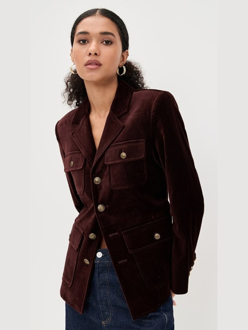 PAIGE Reign Blazer Aubergine Velvet